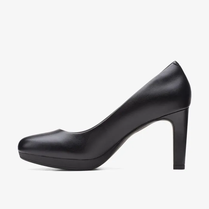Ambyr Joy Black Leather Women Clarks Heels and Pumps