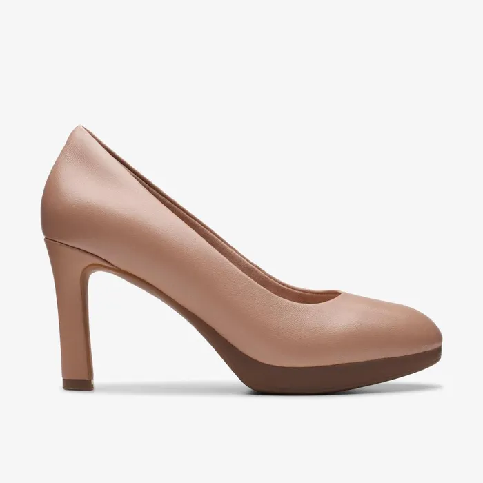 Ambyr2 Braley Warm Beige Leather Women Clarks Heels and Pumps