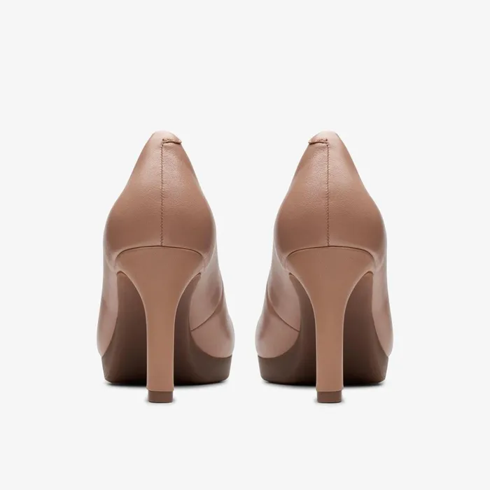 Ambyr2 Braley Warm Beige Leather Women Clarks Heels and Pumps