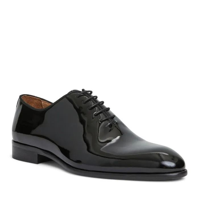 Angelo Whole Cut Oxford Black Patent Men Bruno Magli Laceups and Oxfords
