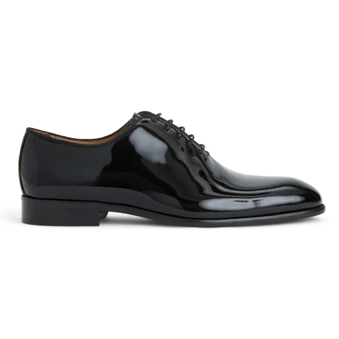 Angelo Whole Cut Oxford Black Patent Men Bruno Magli Laceups and Oxfords