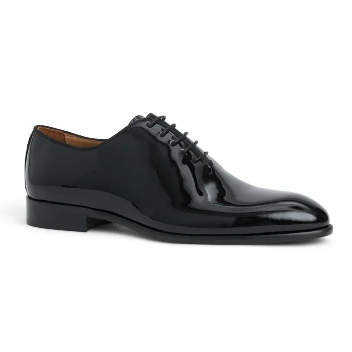 Angelo Whole Cut Oxford Black Patent Men Bruno Magli Laceups and Oxfords
