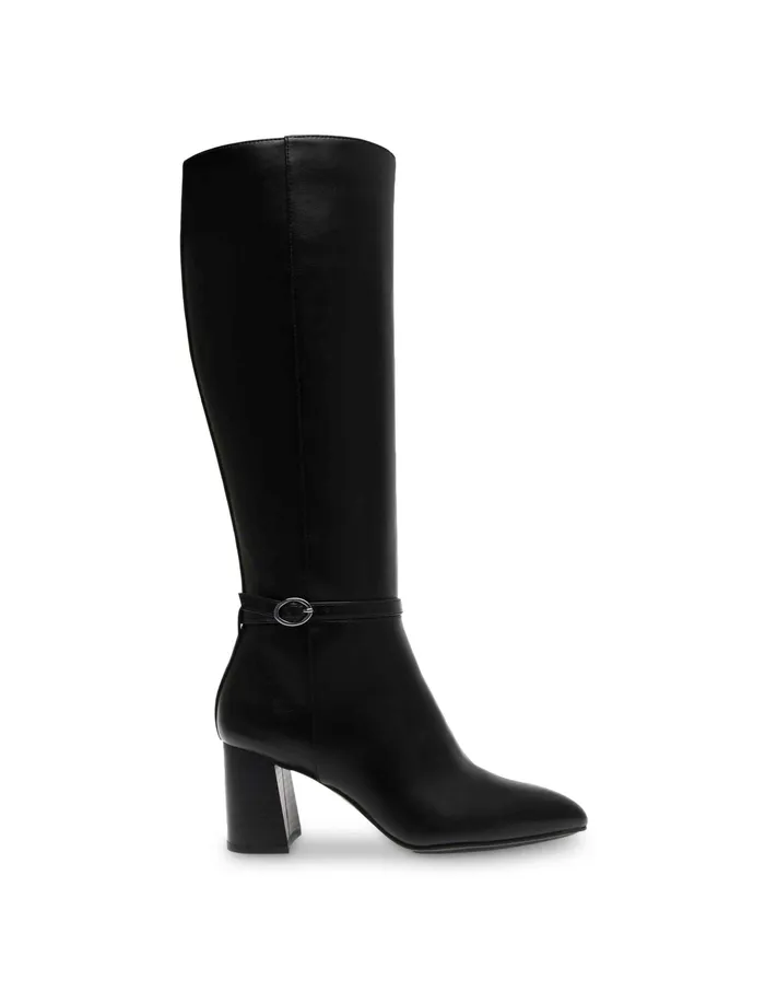 Anne Klein Brenice Tall Boot Black Smooth Women Shoes