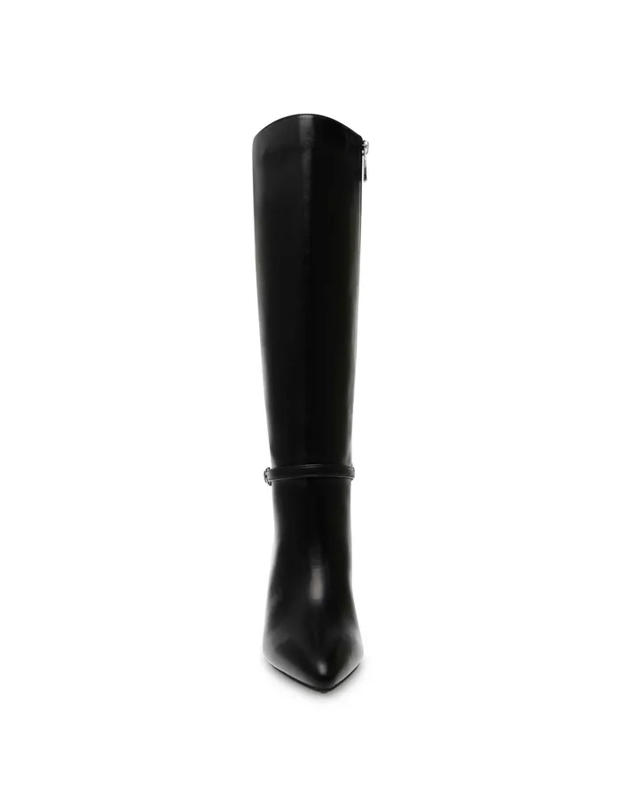 Anne Klein Brenice Tall Boot Black Smooth Women Shoes