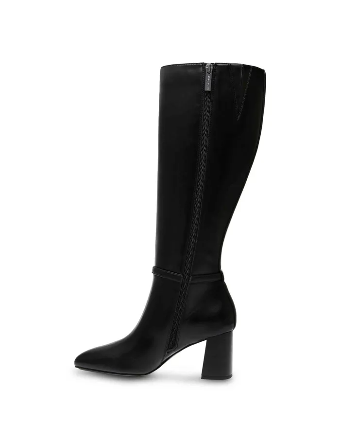 Anne Klein Brenice Tall Boot Black Smooth Women Shoes