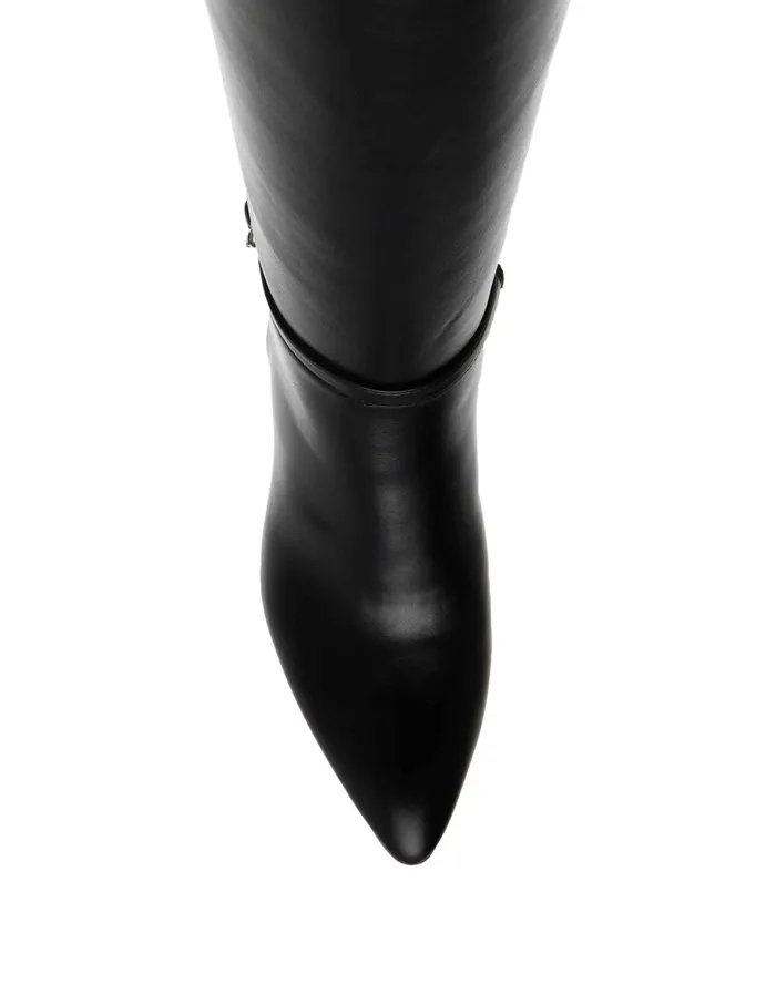 Anne Klein Brenice Tall Boot Black Smooth Women Shoes