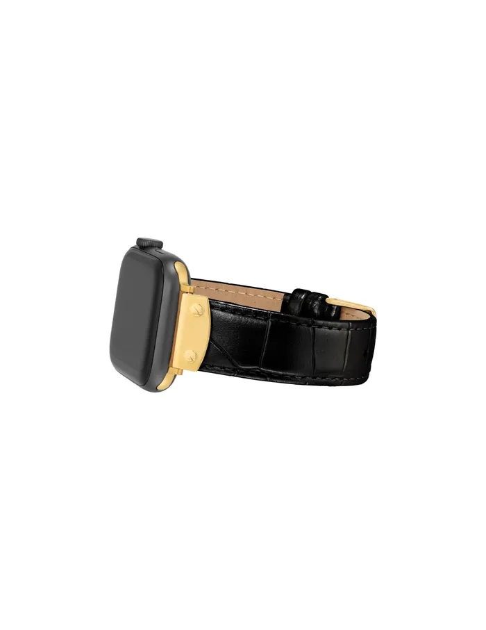 Anne Klein Croco Leather Band For Apple Watch Black Women Watches 038 Jewelry