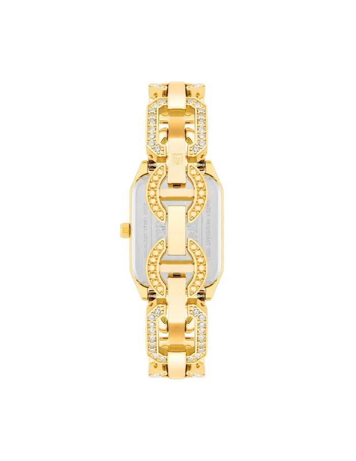 Anne Klein Crystal Accented Open Link Watch Black Women Watches 038 Jewelry