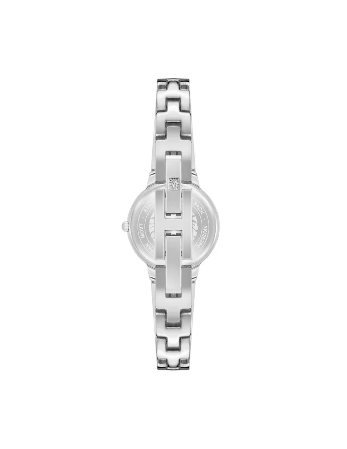 Anne Klein Diamond Accented Open Bangle Watch Silvertone Women Watches 038 Jewelry
