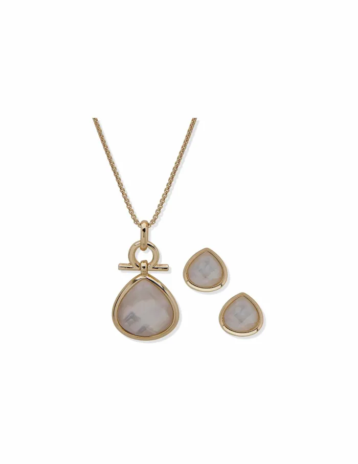 Anne Klein Faux Pearl Teardrop Earring 038 Necklace Set Goldtone Women Watches 038 Jewelry Anne Klein Faux Pearl Teardrop Earring 038 Necklace Set Goldtone Women Watches 038 Jewelry