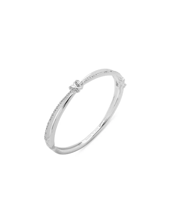 Anne Klein Hinge Bangle With Knot Bracelet Silver Tone Women Watches 038 Jewelry