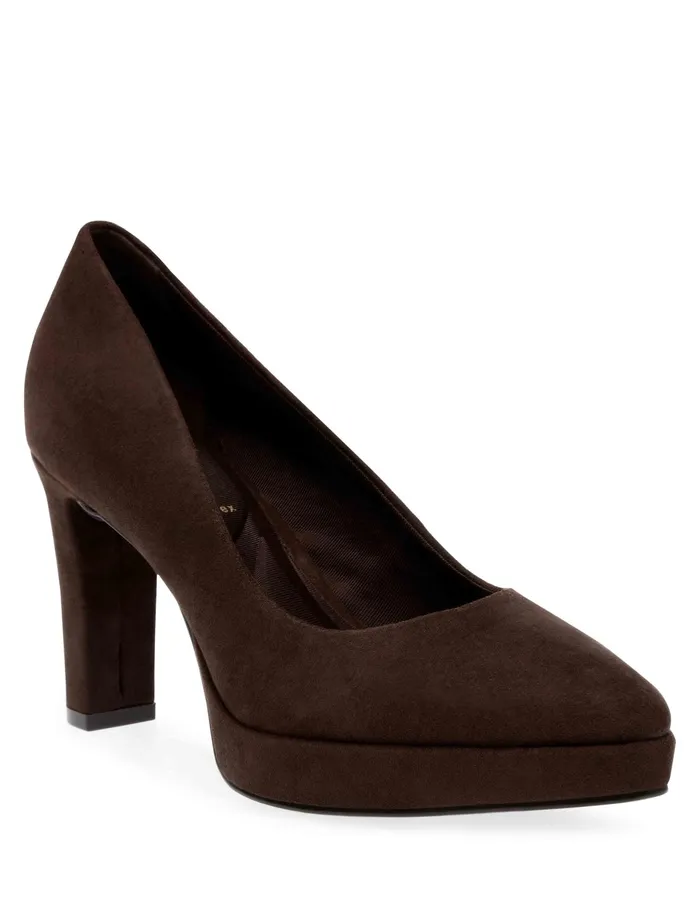 Anne Klein Jael Dress Pump Dark Brown Suede Women Shoes