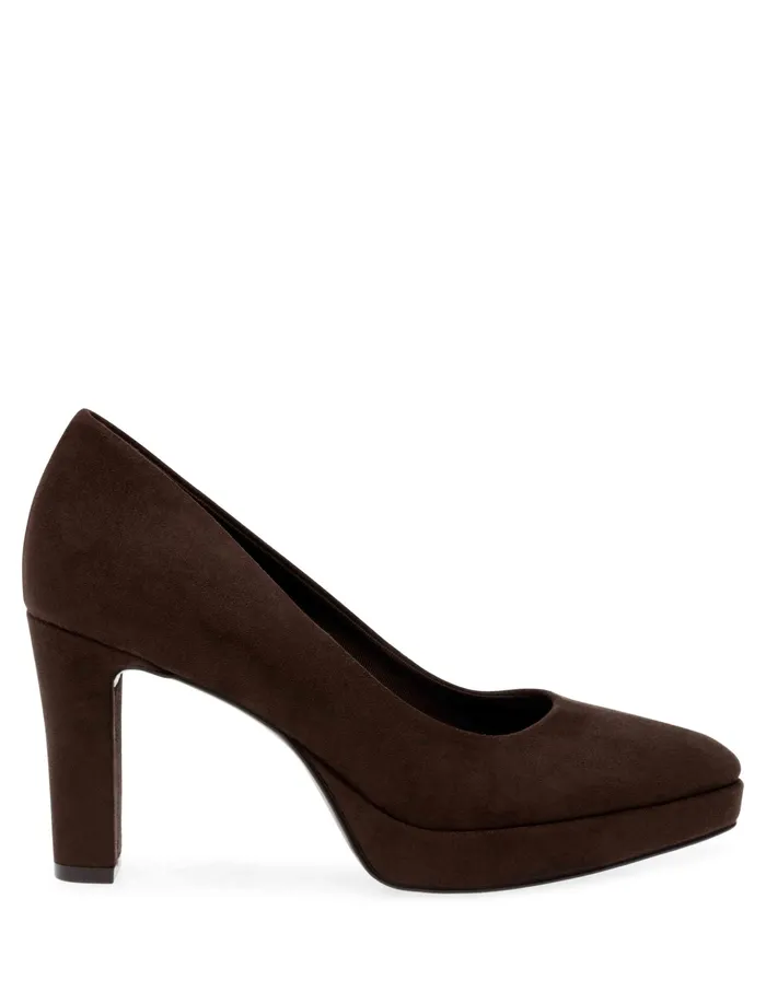 Anne Klein Jael Dress Pump Dark Brown Suede Women Shoes