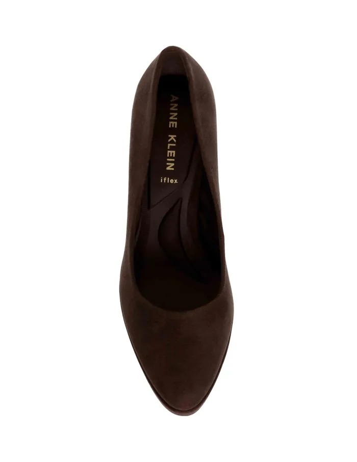 Anne Klein Jael Dress Pump Dark Brown Suede Women Shoes