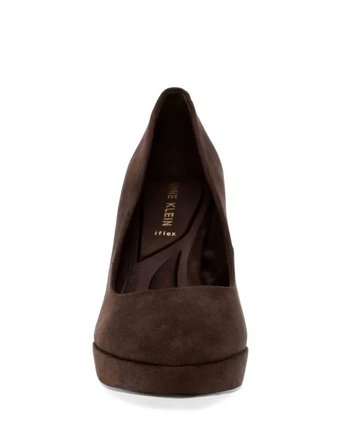 Anne Klein Jael Dress Pump Dark Brown Suede Women Shoes