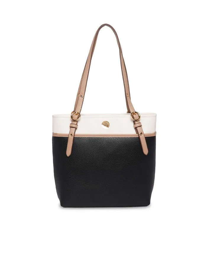 Anne Klein Pocket Tote Shoulder Bag Black Women Handbags