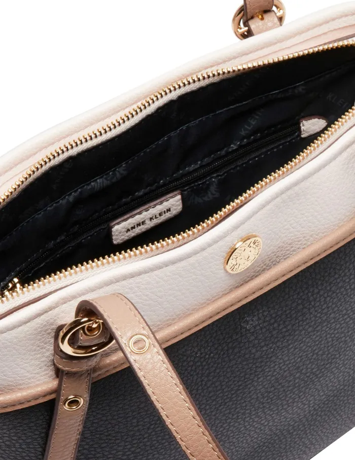 Anne Klein Pocket Tote Shoulder Bag Black Women Handbags