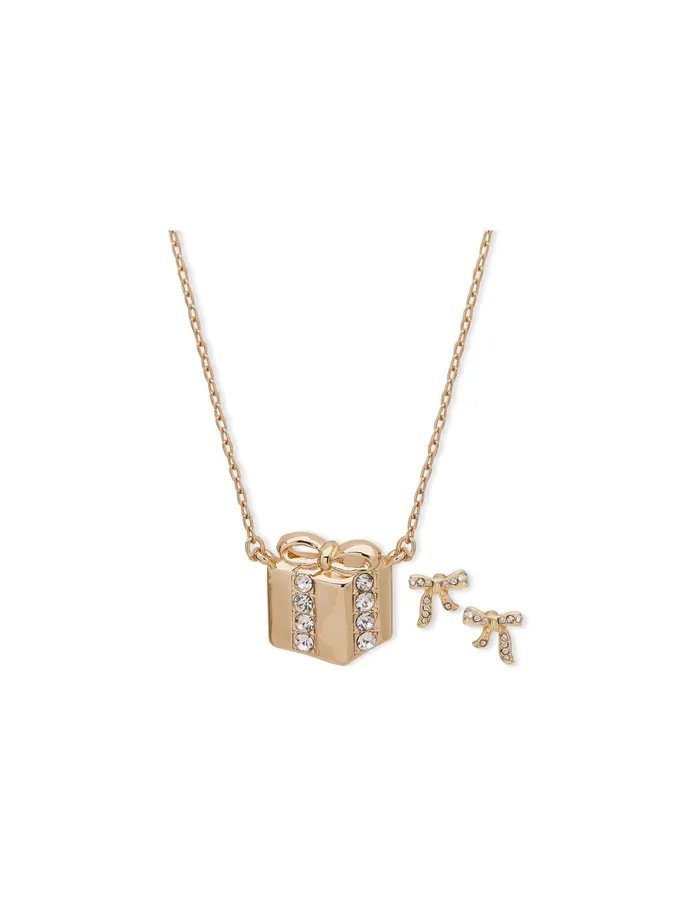 Anne Klein Present Pendant Necklace And Earring Pouch Set Gold Tone Women Watches 038 Jewelry