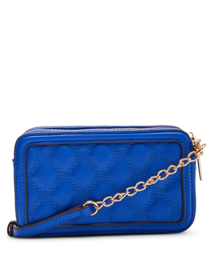 Anne Klein Quilted Double Zip Crossbody Cobalt Women Handbags