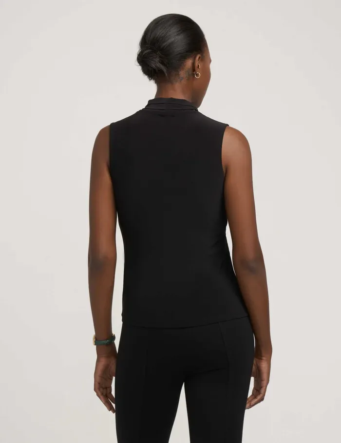 Anne Klein VNeck Triple Pleat Top Anne Black Women Clothing