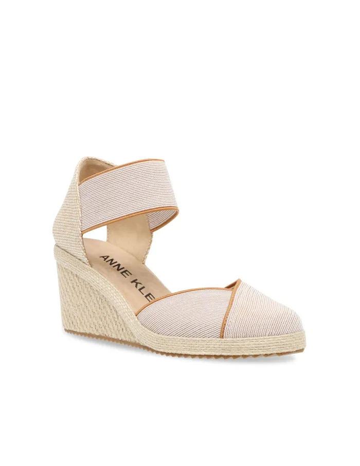 Anne Klein Zoey Round Toe Espadrille Wedges Natural Women Shoes