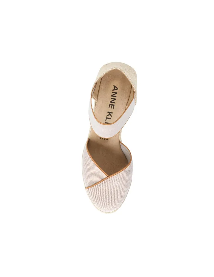Anne Klein Zoey Round Toe Espadrille Wedges Natural Women Shoes