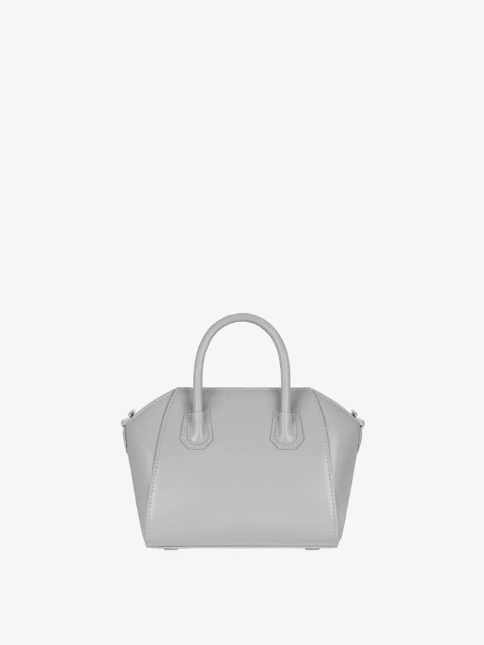 Antigona Toy Bag In Box Leather Light Greynatural Beige Women Givenchy Micro Bags
