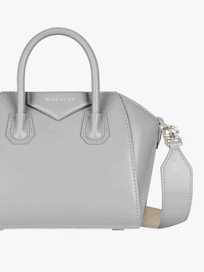 Antigona Toy Bag In Box Leather Light Greynatural Beige Women Givenchy Micro Bags