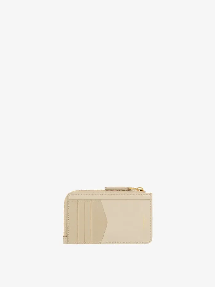 Antigona Zipped Card Holder In Box Leather Natural Beige Women Givenchy Wallets and Card Holders