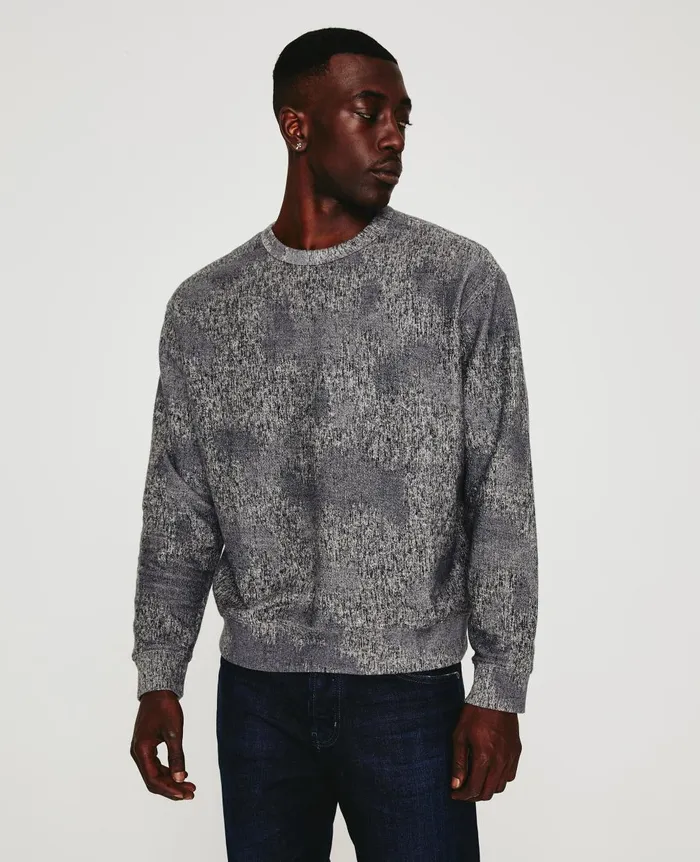 Arc Crew Ikat Heather Grey Multi Men AG Jeans Sweatshirts Arc Crew Ikat Heather Grey Multi Men AG Jeans Sweatshirts