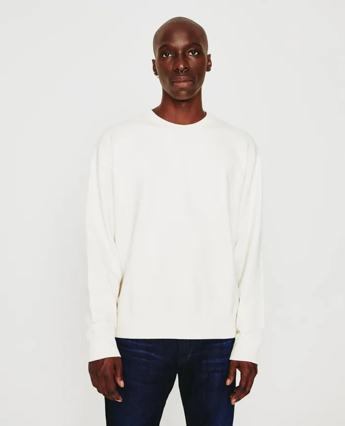 Arc Crew White Cream Men AG Jeans Sweatshirts