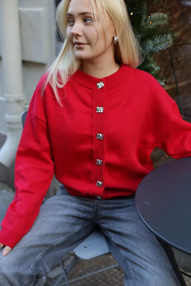 Arya Cardigan 8211 Red Women Cras Knitwear