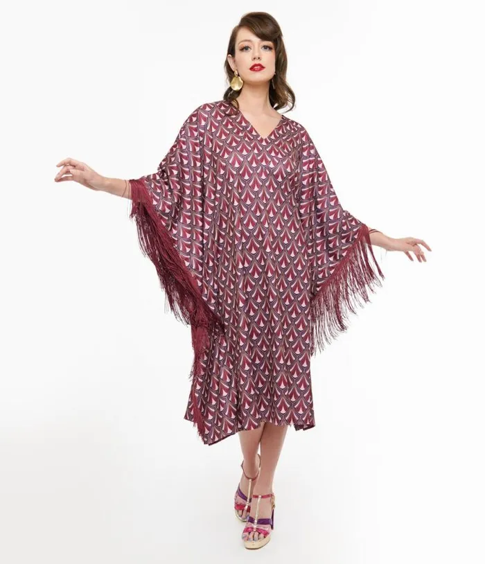 Audrey K Purple Art Deco Fringe Love Is A Drug Caftan DressesPlus Unique Vintage Midi and Maxi Audrey K Purple Art Deco Fringe Love Is A Drug Caftan DressesPlus Unique Vintage Midi and Maxi