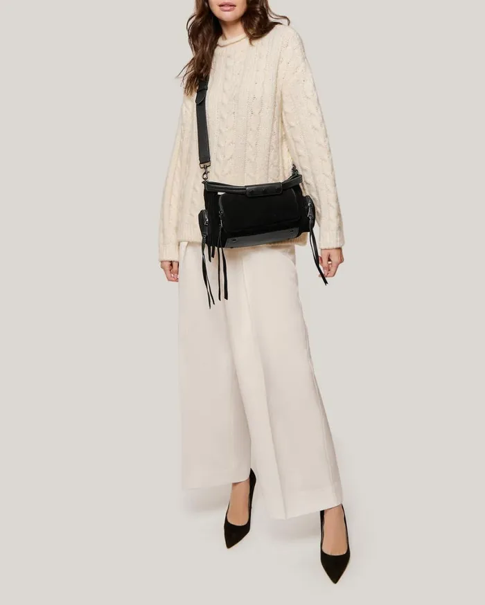 Away We Go Convertible Shoulder Black Suede Women Aimee Kestenberg Shoulder Bags