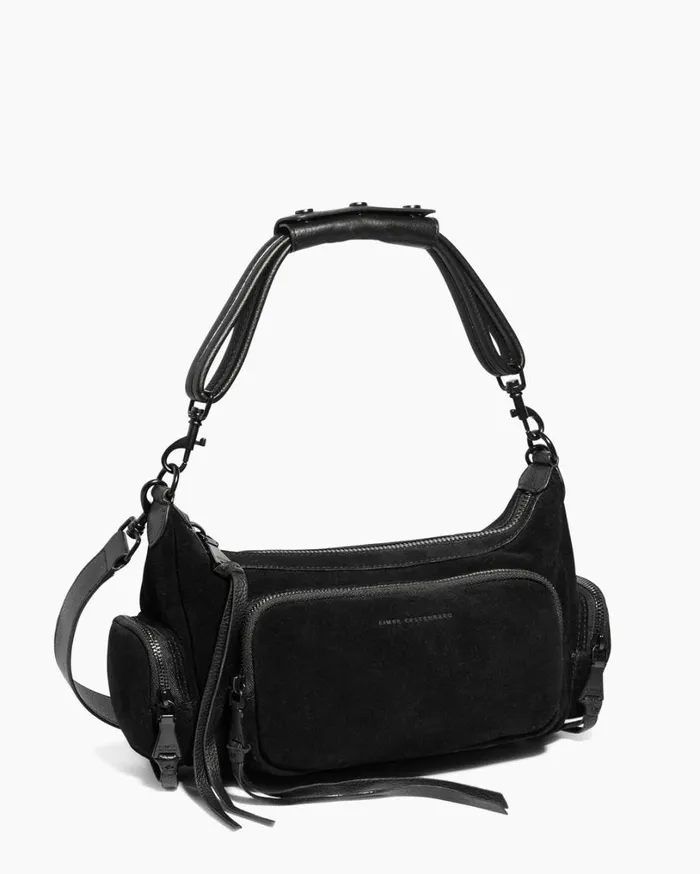 Away We Go Convertible Shoulder Black Suede Women Aimee Kestenberg Shoulder Bags