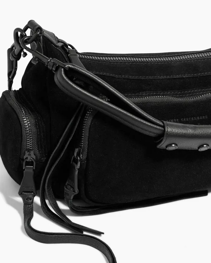 Away We Go Convertible Shoulder Black Suede Women Aimee Kestenberg Shoulder Bags