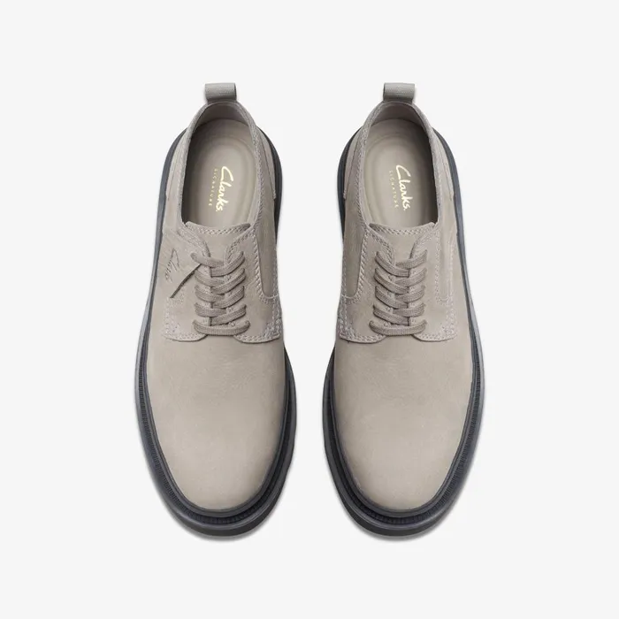 Badell Lace Grey Nubuck Men Clarks Casual Dress Shoes
