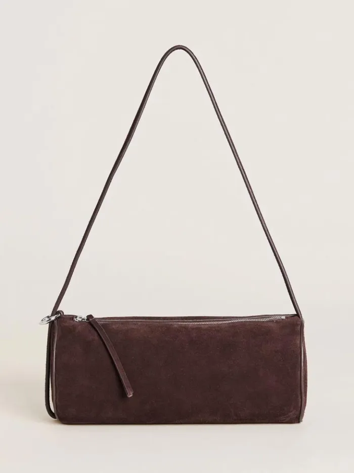 Bags The Reformation Simona Cylinder Bag Espresso Suede