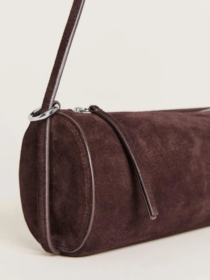Bags The Reformation Simona Cylinder Bag Espresso Suede