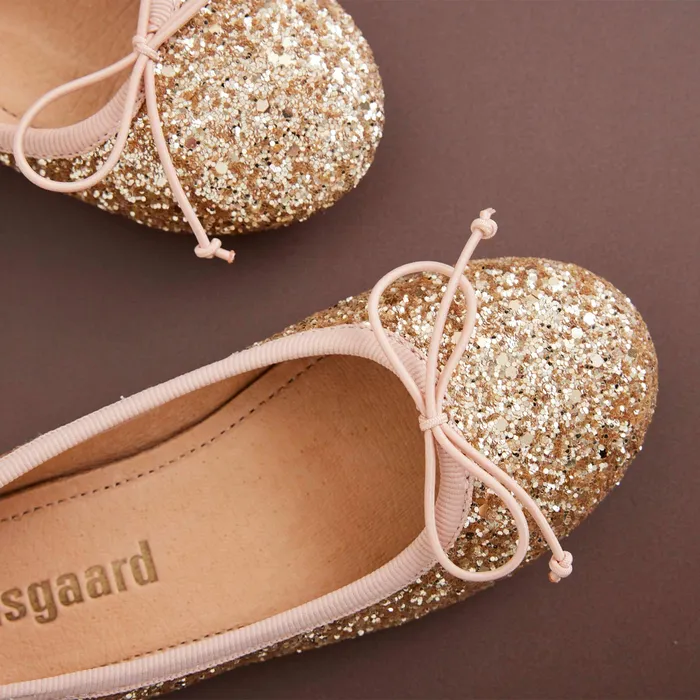 Ballerinas lucy gold glitter Gold 8211 bisgaardshoes KIDS