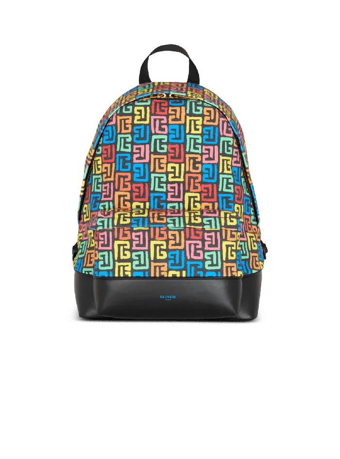 Balmain Bags And Backpacks Men Multicoloured PB Labyrinth Canvas Backpack Black