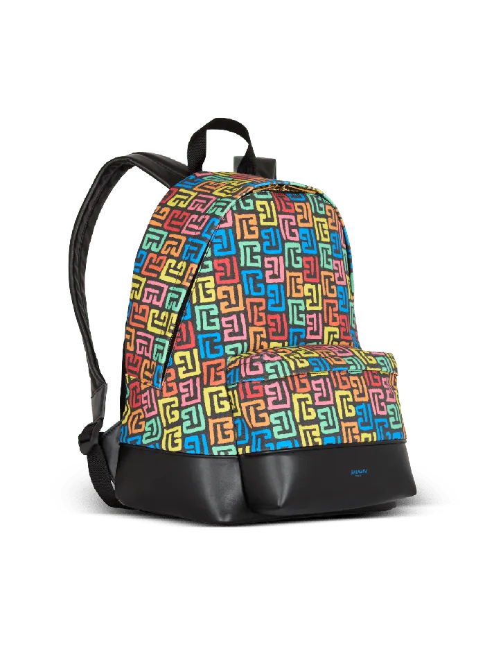 Balmain Bags And Backpacks Men Multicoloured PB Labyrinth Canvas Backpack Black