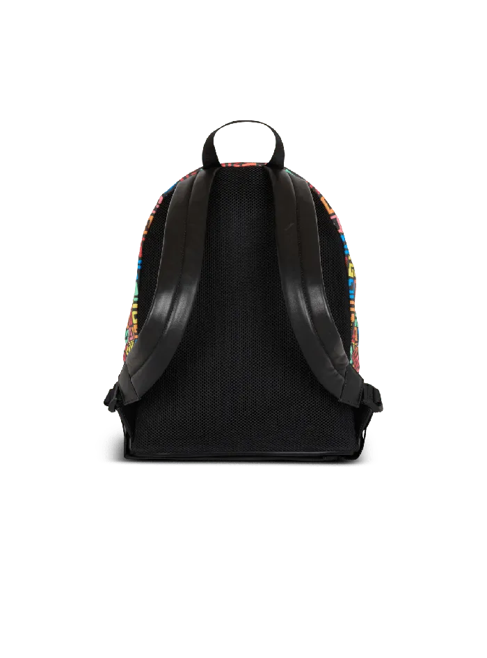 Balmain Bags And Backpacks Men Multicoloured PB Labyrinth Canvas Backpack Black