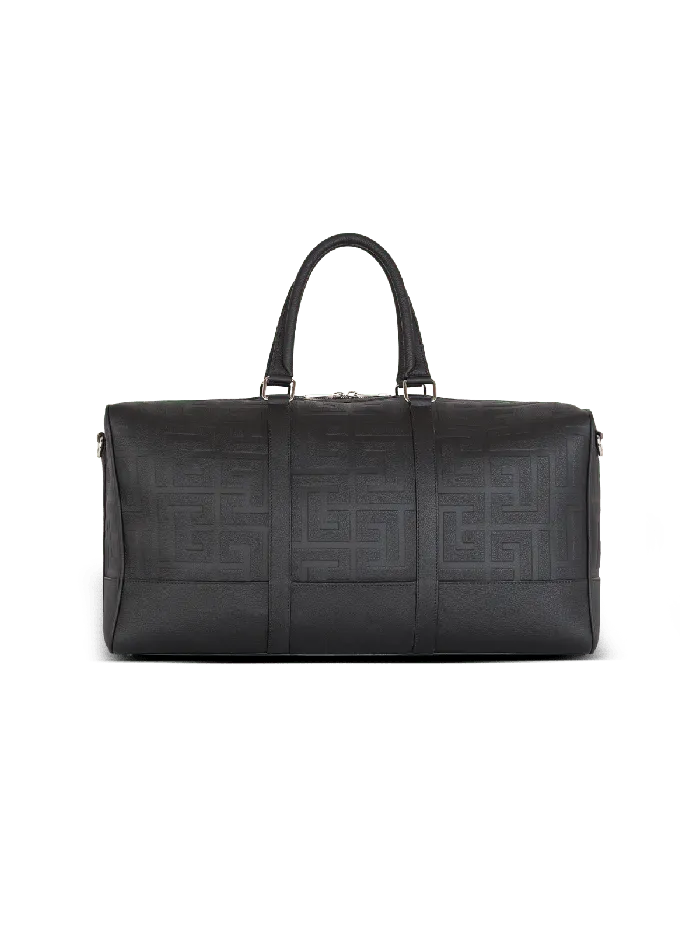 Balmain Bags And Backpacks Men Travel Bag In Grained Leather Black