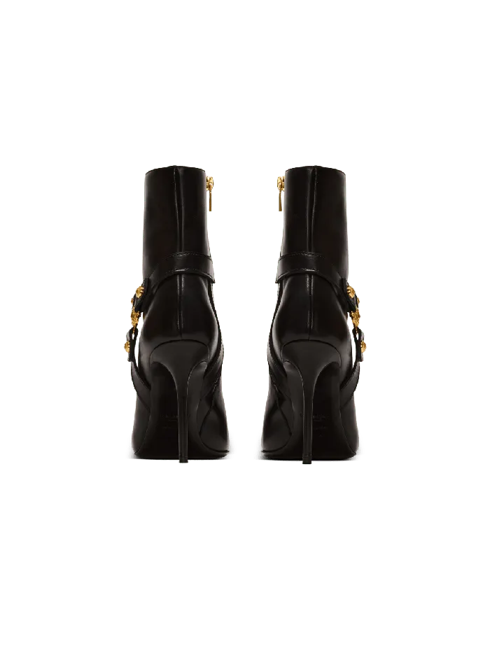 Balmain Boots Women Heeled Calfskin Eva Ankle Boots Black