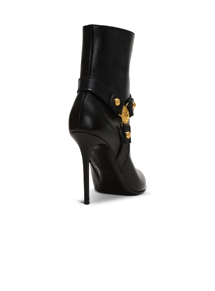 Balmain Boots Women Heeled Calfskin Eva Ankle Boots Black