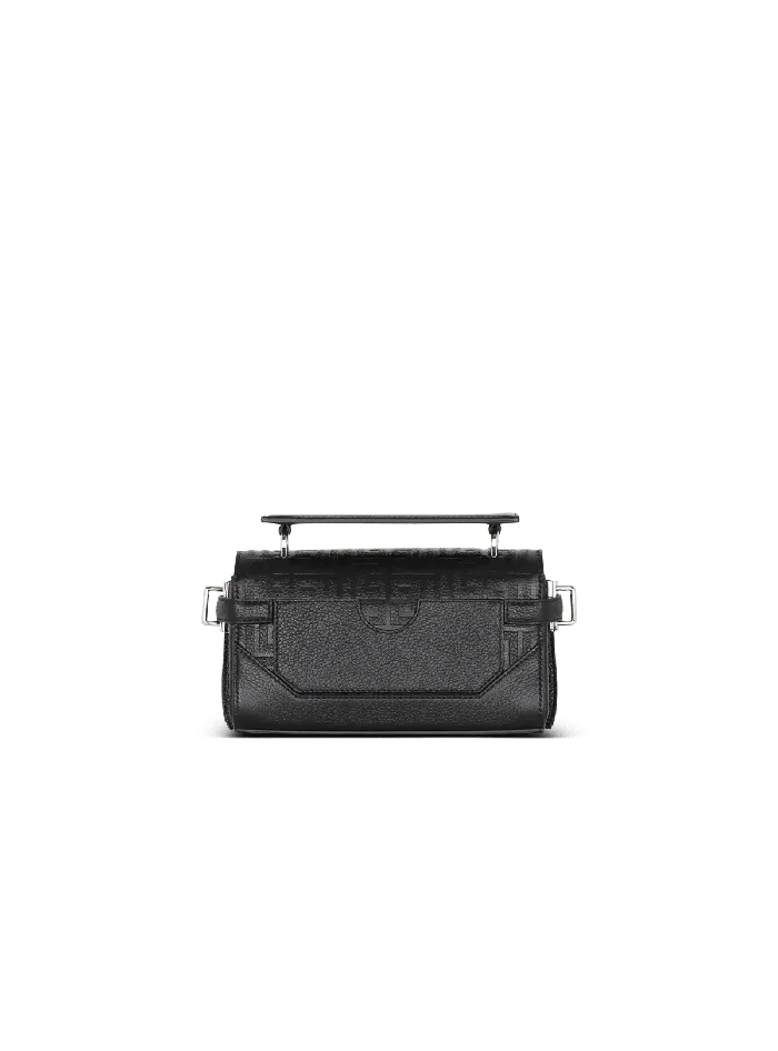 Balmain CrossBody Bags Men BBuzz 19 Monogrammed Canvas And Leather Bag Black