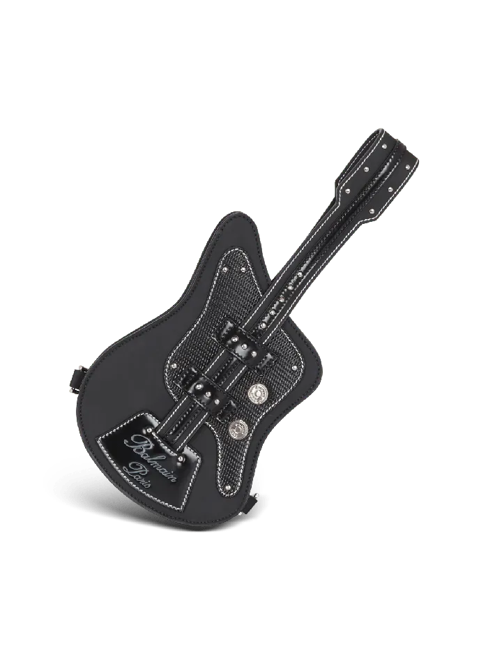 Balmain CrossBody Bags Men Rubber Guitar Clutch Bag Black