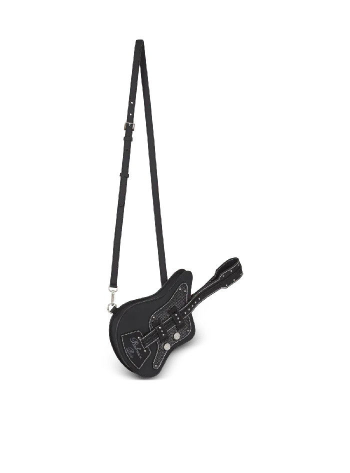 Balmain CrossBody Bags Men Rubber Guitar Clutch Bag Black