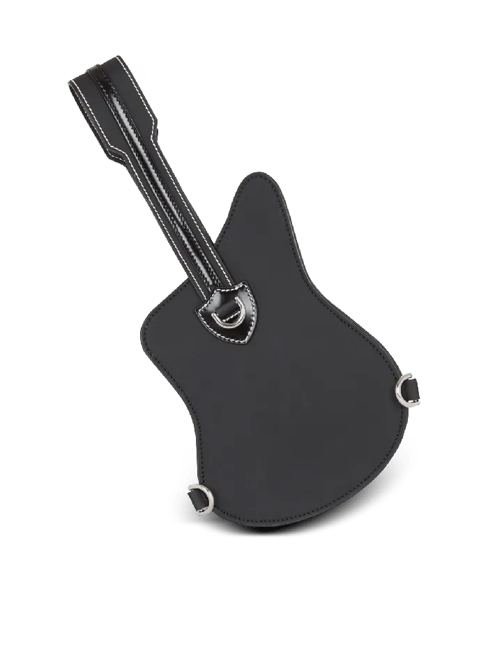 Balmain CrossBody Bags Men Rubber Guitar Clutch Bag Black